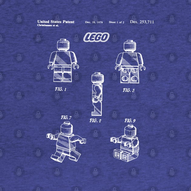 Lego Toy Figure Patent White by Luve